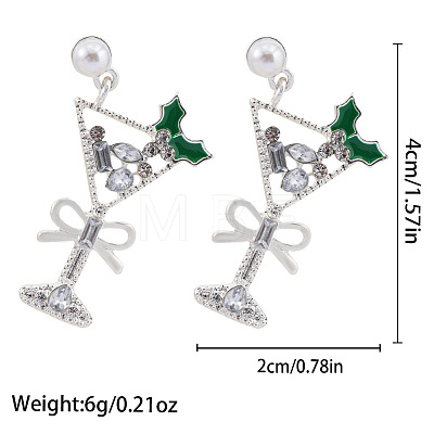 Christmas Alloy Dangle Stud Earrings FS-WG10992-01-1