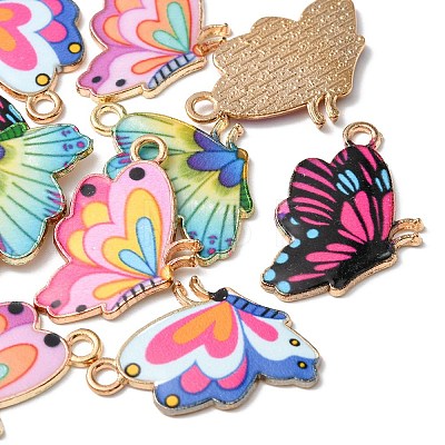 10Pcs 5 Colors Printed Alloy Pendants FIND-YW0001-95-1