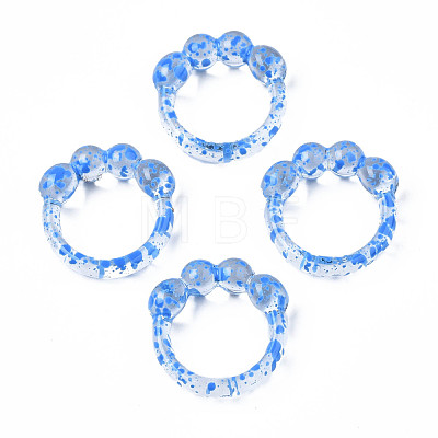 Spotted Chunky Transparent Acrylic Finger Ring RJEW-S045-132-1