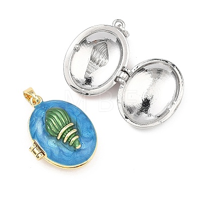 304 Stainless Steel Enamel Locket Pendants STAS-Z191-01-1