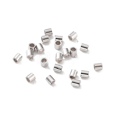 Anti-Tarnish Rhodium Plated 925 Sterling Silver Spacer Tube Beads STER-Z006-01B-P-1