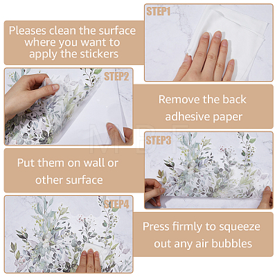 Plant PVC Self Adhesive Decorative Stickers DIY-WH0491-37A-1