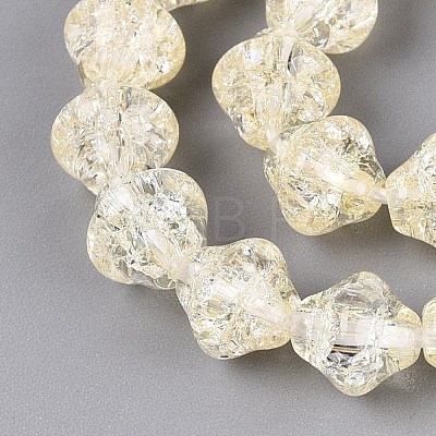 Transparent Crackle Glass Beads Strands GLAA-Q115-04A-10-1