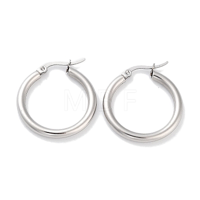 Non-Tarnish Ring 304 Stainless Steel Hoop Earrings for Women Men EJEW-B049-01B-P-1