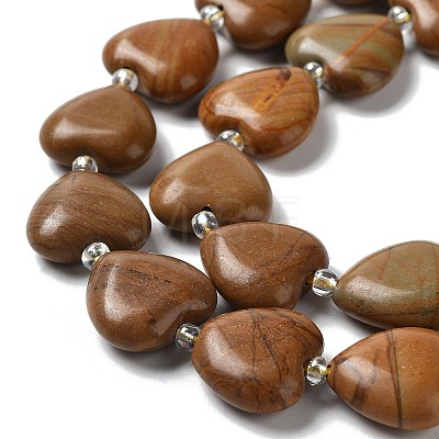 Natural Wood Lace Stone Beads Strands G-E614-A09-01-1