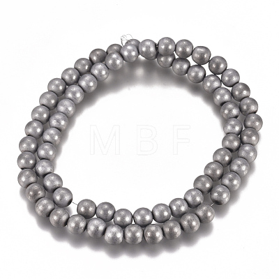 Vacuum Plating Magnetic Synthetic Hematite Beads Strands G-I276-02-6mm-1