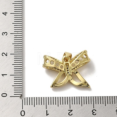 Rack Plating Brass Micro Pave Clear Cubic Zirconia Pendants KK-R158-06G-1
