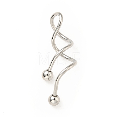 316 Stainless Steel Spiral Barbell AJEW-G042-02P-1
