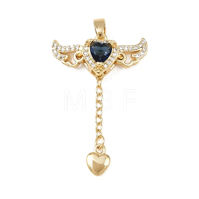 Brass Micro Pave Cubic Zirconia Pendants KK-B161-12G-02-1