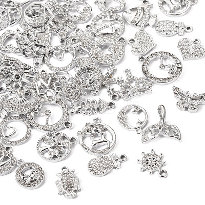  50Pcs 25 Styles Alloy Rhinestone Charms FIND-TA0002-94-1