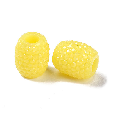 Opaque Resin European Jelly Colored Beads RESI-B025-02A-07-1