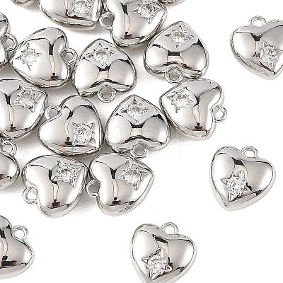 SHEGRACE Valentine's Day Brass Micro Pave Clear Cubic Zirconia Charms XGRQ4N365-737P-1