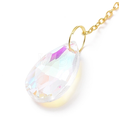 Crystal Chandelier Glass Teardrop Pendant Decorations HJEW-D029-02G-B-1