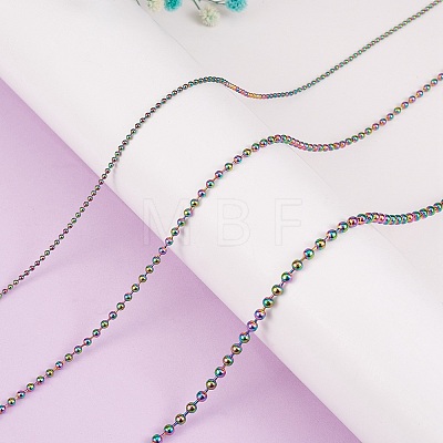 5M Ion Plating(IP) Rainbow Color 304 Stainless Steel Ball Chains STAS-SZ0002-22A-1