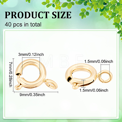 40Pcs Eco-friendly Brass Spring Ring Clasps KK-DC0001-72-1