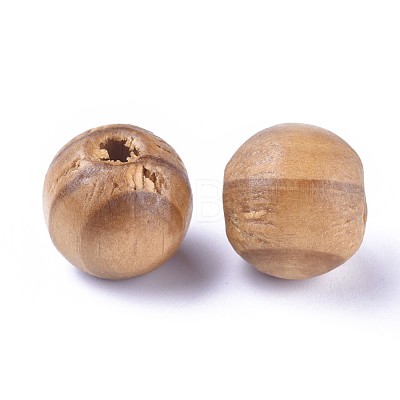 Round Natural Wood Beads WOOD-Q009-14mm-LF-1