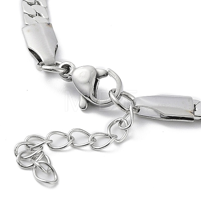 304 Stainless Steel Curb Chain Bracelet BJEW-K226-01D-P-1