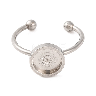 Non-Tarnish 304 Stainless Steel Open Cuff Ring Components X-STAS-S134-01P-03-1