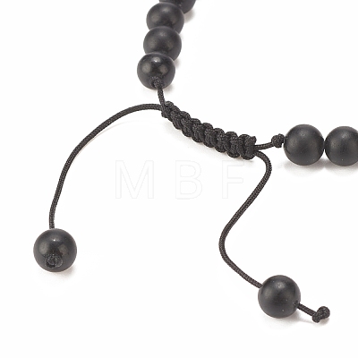 4Pcs 4 Color Natural Obsidian & Synthetic Hematite Braided Bead Bracelet with Cubic Zirconia BJEW-JB08117-1