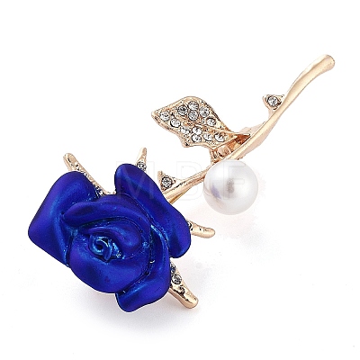 Valentine's Day Rose Zinc Alloy Crystal Rhinestone Brooches JEWB-I031-02A-1