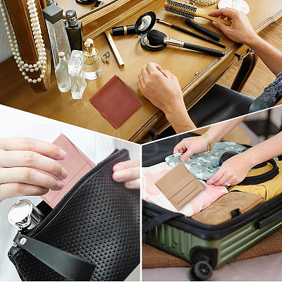 8Pcs 4 Colors Square PU Leather Jewelry Flip Pouches ABAG-CL0001-57-1
