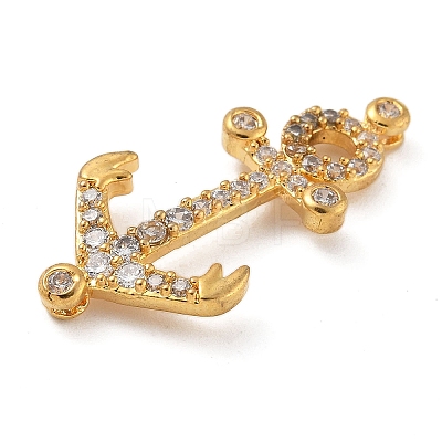 Rack Plating Brass Micro Pave Clear Cubic Zirconia Slide Charms KK-A234-015G-1