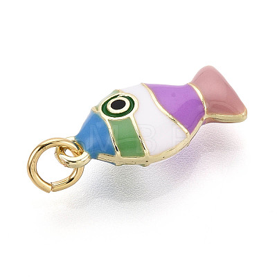 Brass and Enamel Pendants KK-T079-02B-G-1