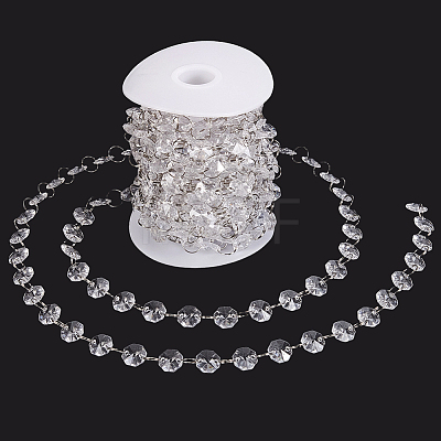 1 Roll Acrylic Octagonal Beads Chain Garland AJEW-SP0006-11-1