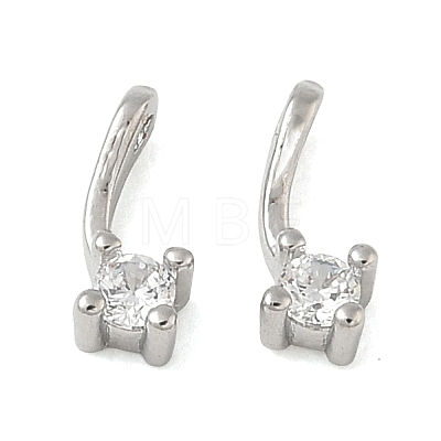 Brass Pave Clear Cubic Zirconia Charms CU-CBA9FFD-11P-07-1