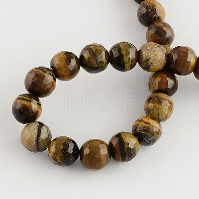 Natural Tiger Eye Round Bead Strands G-R203-10mm-1