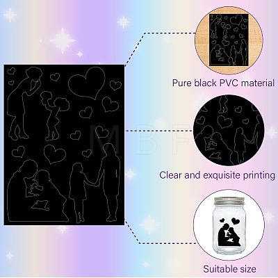 12 Sheets 6 Styles Mother's Day Self-Adhesive PVC Waterproof Picture Stickers DIY-WH0605-004-1