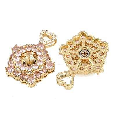 Brass Micro Pave Cubic Zirconia Peg Bails CU-CBA7392-03G-1