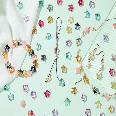 100Pcs Gradient Color Handmade Lampwork Beads DIY-SZ0010-51B-1