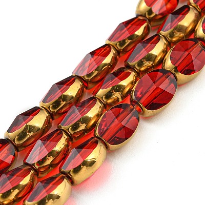 Electroplate Transparent Glass Beads Strands EGLA-G037-03A-HP01-1
