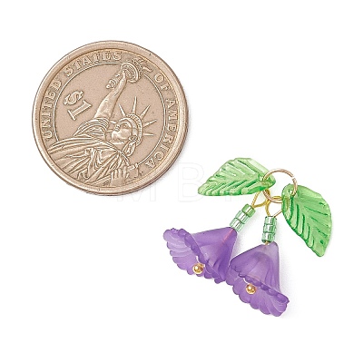 5Pcs 5 Colors Transparent Acrylic Pendants PALLOY-MZ01206-1