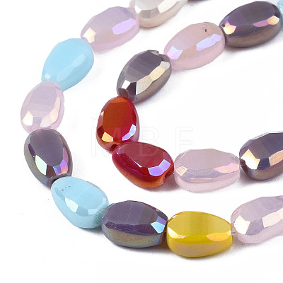 Electroplate Opaque Glass Beads Strands EGLA-S174-29-1