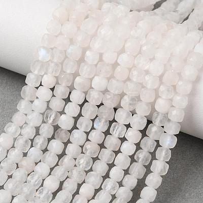 Natural Rainbow Moonstone Beads Strands G-B190-A01-01-1