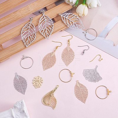 DIY Leaf Drop Earring Making Kit DIY-SZ0009-73-1