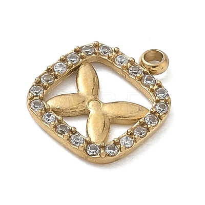 304 Stainless Steel with Crystal Rhinestone Charms RB-CBA8719-01A-G-1
