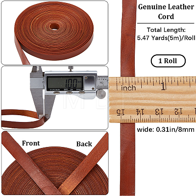Gorgecraft 5M Flat Cowhide Leather Cord WL-GF0001-22B-03-1