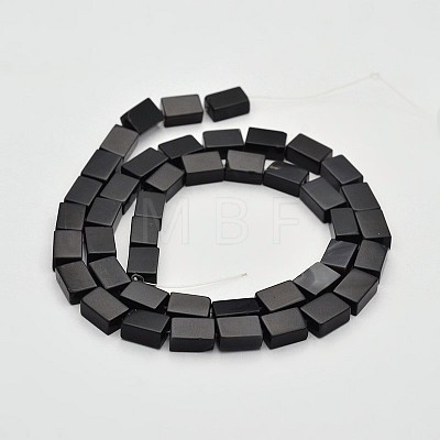 Rectangle Natural Black Onyx Beads Strands G-N0154-11-1