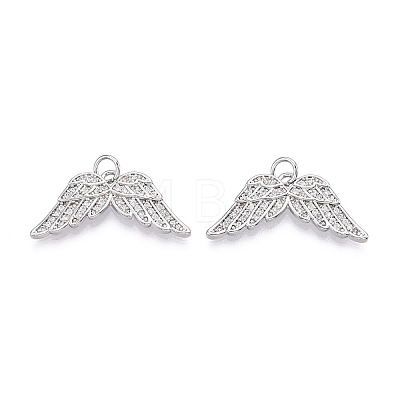 Brass Micro Pave Cubic Zirconia Cross Pendants ZIRC-T016-02P-1