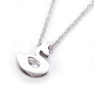 304 Stainless Steel Pendant Necklaces NJEW-F264-22P-1