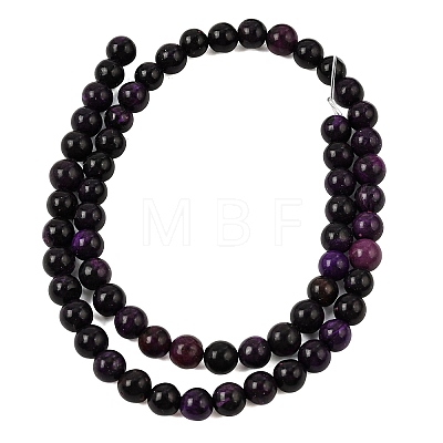 Natural Dyed White Jade(Imitation Charoite) Beads Strands GG-CBA0743-J02-6mm-1
