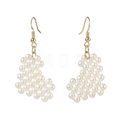 Heart Pearl Beads Dangle Earrings EJEW-JE04562-1
