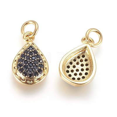 Brass Micro Pave Cubic Zirconia Charms ZIRC-G150-06A-1