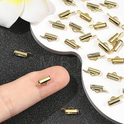 SHEGRACE Brass Slide On End Clasp Tubes XGRQ1R818-355G-1