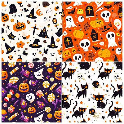 12Pcs Halloween Theme Scrapbooking Paper Pads PW-WG2CEC2-01-1