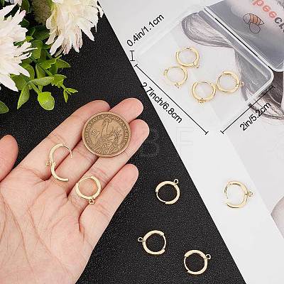 14Pcs Brass Micro Pave Clear Cubic Zirconia Hoop Earring Findings ZIRC-BBC0001-83-1