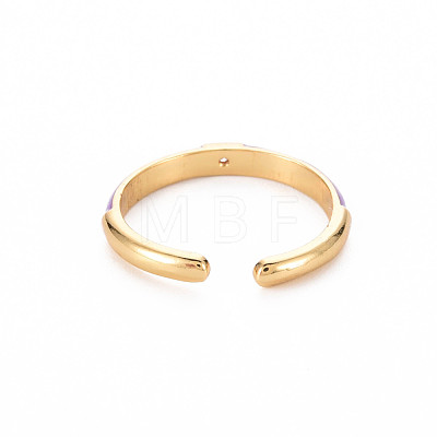 Brass Enamel Cuff Rings RJEW-T016-24C-NF-1
